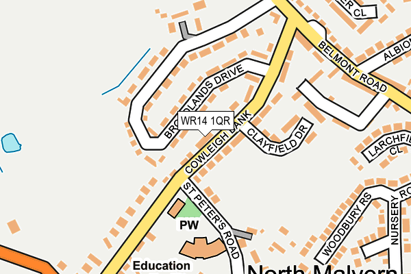WR14 1QR map - OS OpenMap – Local (Ordnance Survey) WR14 1QR map - OS OpenMap – Local (Ordnance Survey)