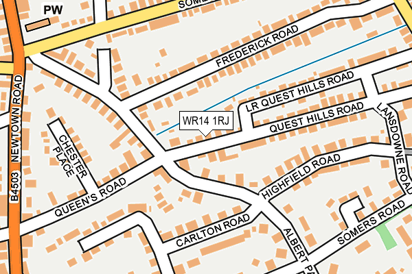 WR14 1RJ map - OS OpenMap – Local (Ordnance Survey) WR14 1RJ map - OS OpenMap – Local (Ordnance Survey)