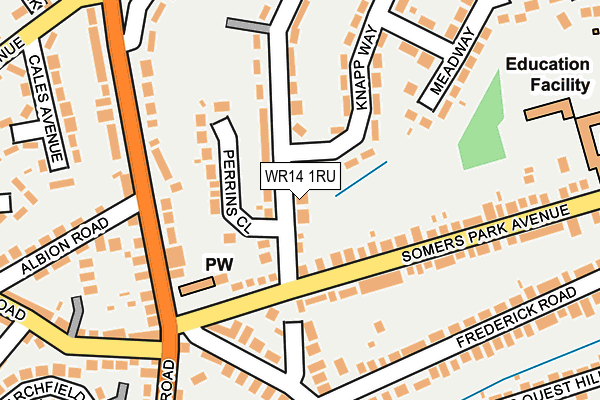 WR14 1RU map - OS OpenMap – Local (Ordnance Survey) WR14 1RU map - OS OpenMap – Local (Ordnance Survey)