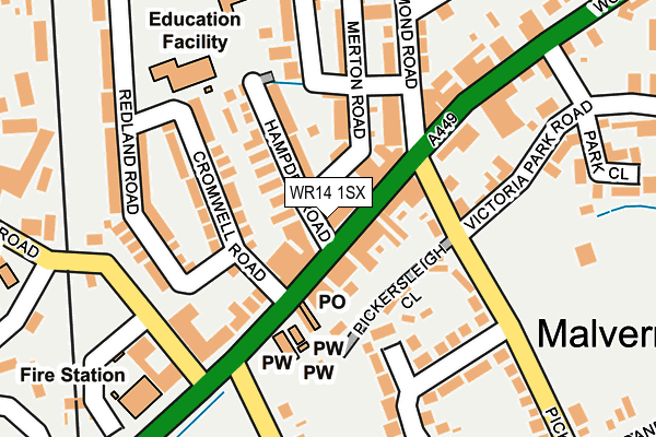 WR14 1SX map - OS OpenMap – Local (Ordnance Survey) WR14 1SX map - OS OpenMap – Local (Ordnance Survey)
