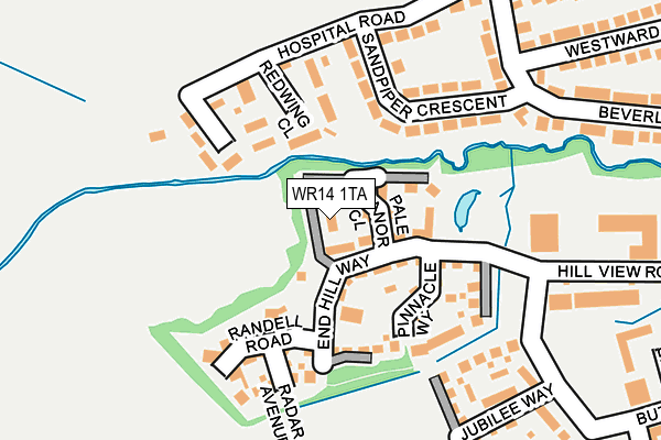 WR14 1TA map - OS OpenMap – Local (Ordnance Survey) WR14 1TA map - OS OpenMap – Local (Ordnance Survey)