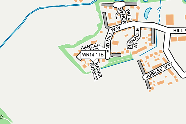 WR14 1TB map - OS OpenMap – Local (Ordnance Survey)