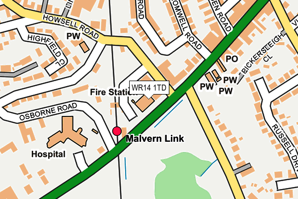 WR14 1TD map - OS OpenMap – Local (Ordnance Survey) WR14 1TD map - OS OpenMap – Local (Ordnance Survey)