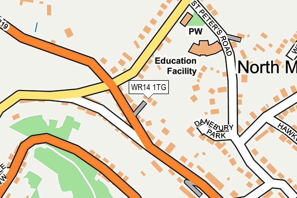WR14 1TG map - OS OpenMap – Local (Ordnance Survey) WR14 1TG map - OS OpenMap – Local (Ordnance Survey)