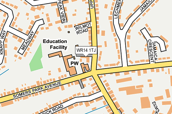 WR14 1TJ map - OS OpenMap – Local (Ordnance Survey) WR14 1TJ map - OS OpenMap – Local (Ordnance Survey)