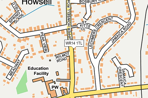 WR14 1TL map - OS OpenMap – Local (Ordnance Survey)