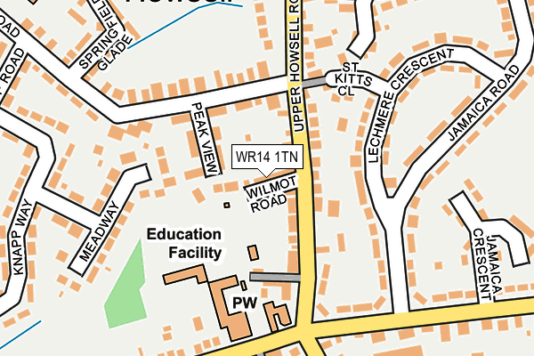 WR14 1TN map - OS OpenMap – Local (Ordnance Survey) WR14 1TN map - OS OpenMap – Local (Ordnance Survey)