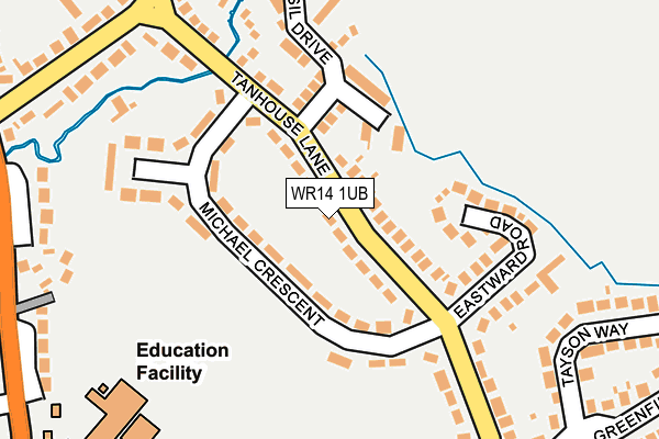 WR14 1UB map - OS OpenMap – Local (Ordnance Survey)