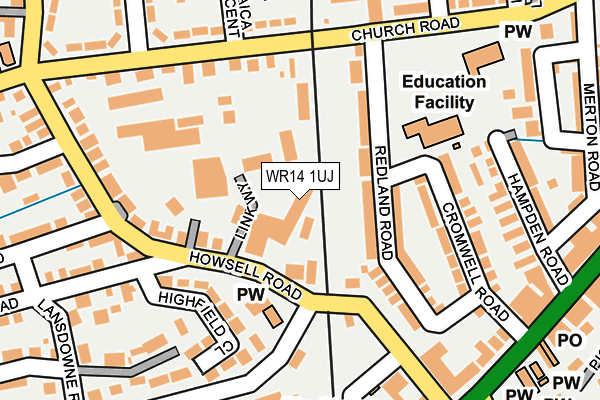 WR14 1UJ map - OS OpenMap – Local (Ordnance Survey) WR14 1UJ map - OS OpenMap – Local (Ordnance Survey)