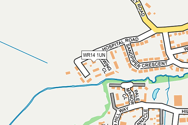 WR14 1UN map - OS OpenMap – Local (Ordnance Survey) WR14 1UN map - OS OpenMap – Local (Ordnance Survey)