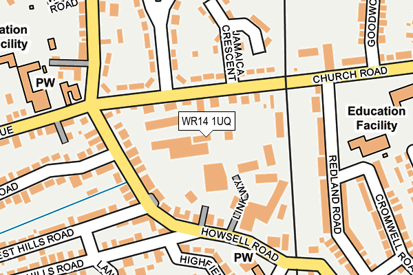 WR14 1UQ map - OS OpenMap – Local (Ordnance Survey) WR14 1UQ map - OS OpenMap – Local (Ordnance Survey)