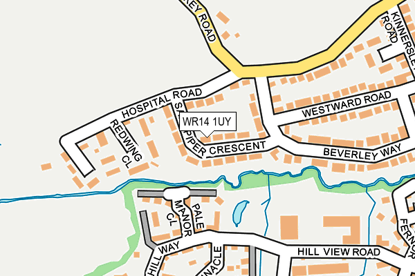 WR14 1UY map - OS OpenMap – Local (Ordnance Survey) WR14 1UY map - OS OpenMap – Local (Ordnance Survey)