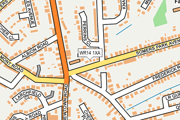 WR14 1XA map - OS OpenMap – Local (Ordnance Survey) WR14 1XA map - OS OpenMap – Local (Ordnance Survey)