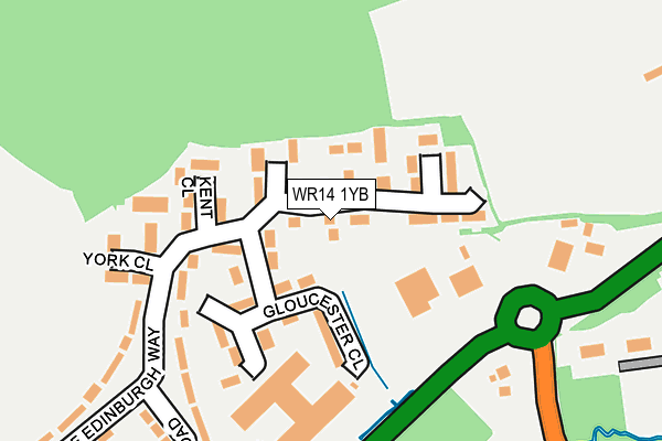 WR14 1YB map - OS OpenMap – Local (Ordnance Survey) WR14 1YB map - OS OpenMap – Local (Ordnance Survey)