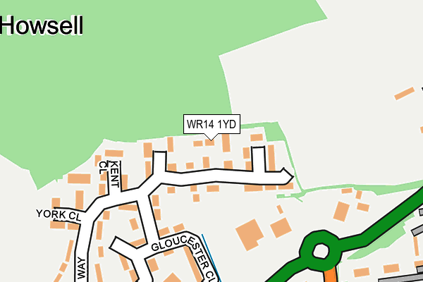 WR14 1YD map - OS OpenMap – Local (Ordnance Survey) WR14 1YD map - OS OpenMap – Local (Ordnance Survey)