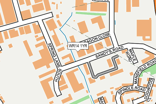 WR14 1YR map - OS OpenMap – Local (Ordnance Survey) WR14 1YR map - OS OpenMap – Local (Ordnance Survey)