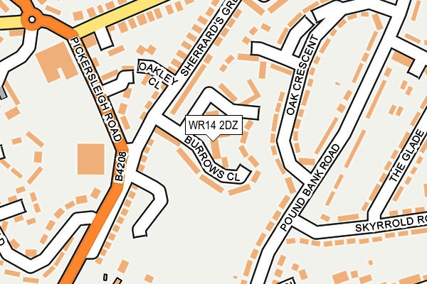 WR14 2DZ map - OS OpenMap – Local (Ordnance Survey) WR14 2DZ map - OS OpenMap – Local (Ordnance Survey)