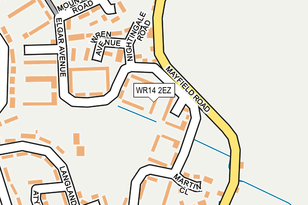WR14 2EZ map - OS OpenMap – Local (Ordnance Survey) WR14 2EZ map - OS OpenMap – Local (Ordnance Survey)