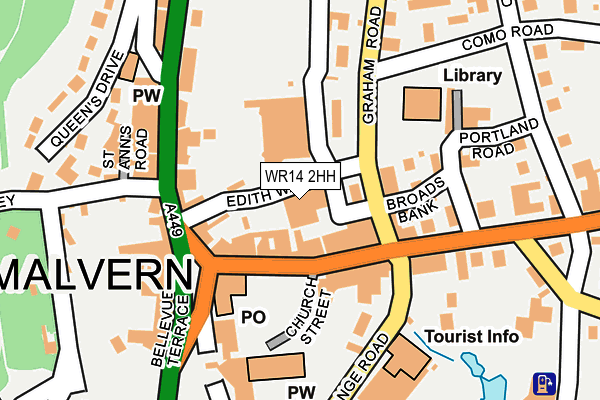 WR14 2HH map - OS OpenMap – Local (Ordnance Survey) WR14 2HH map - OS OpenMap – Local (Ordnance Survey)