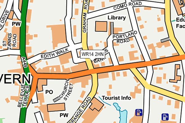 WR14 2HN map - OS OpenMap – Local (Ordnance Survey) WR14 2HN map - OS OpenMap – Local (Ordnance Survey)