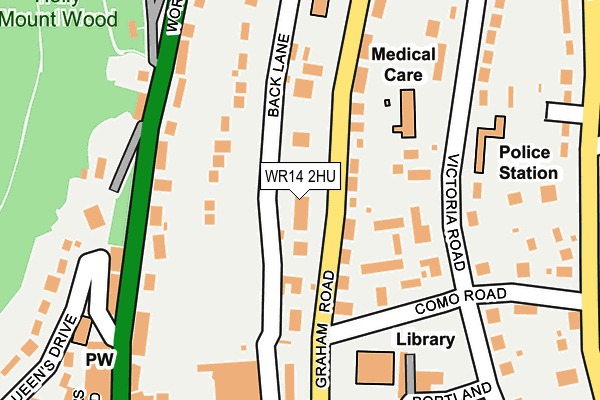 WR14 2HU map - OS OpenMap – Local (Ordnance Survey) WR14 2HU map - OS OpenMap – Local (Ordnance Survey)