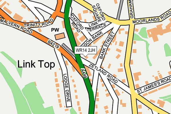 WR14 2JH map - OS OpenMap – Local (Ordnance Survey) WR14 2JH map - OS OpenMap – Local (Ordnance Survey)