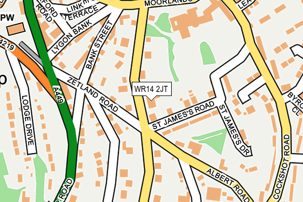 WR14 2JT map - OS OpenMap – Local (Ordnance Survey) WR14 2JT map - OS OpenMap – Local (Ordnance Survey)