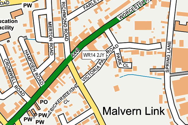 WR14 2JY map - OS OpenMap – Local (Ordnance Survey) WR14 2JY map - OS OpenMap – Local (Ordnance Survey)