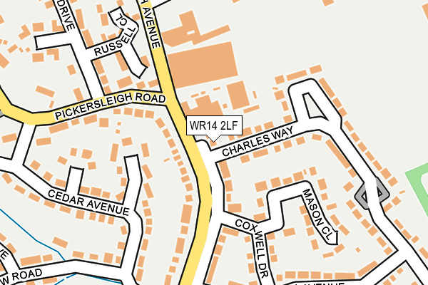 WR14 2LF map - OS OpenMap – Local (Ordnance Survey) WR14 2LF map - OS OpenMap – Local (Ordnance Survey)