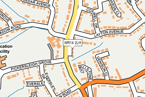 WR14 2LH map - OS OpenMap – Local (Ordnance Survey) WR14 2LH map - OS OpenMap – Local (Ordnance Survey)