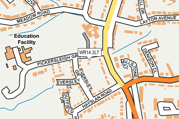WR14 2LT map - OS OpenMap – Local (Ordnance Survey) WR14 2LT map - OS OpenMap – Local (Ordnance Survey)