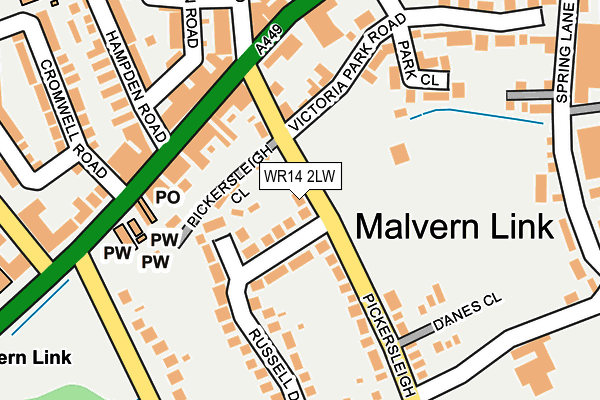 WR14 2LW map - OS OpenMap – Local (Ordnance Survey) WR14 2LW map - OS OpenMap – Local (Ordnance Survey)
