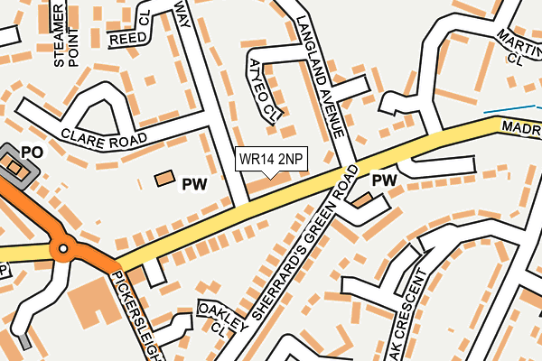 WR14 2NP map - OS OpenMap – Local (Ordnance Survey) WR14 2NP map - OS OpenMap – Local (Ordnance Survey)