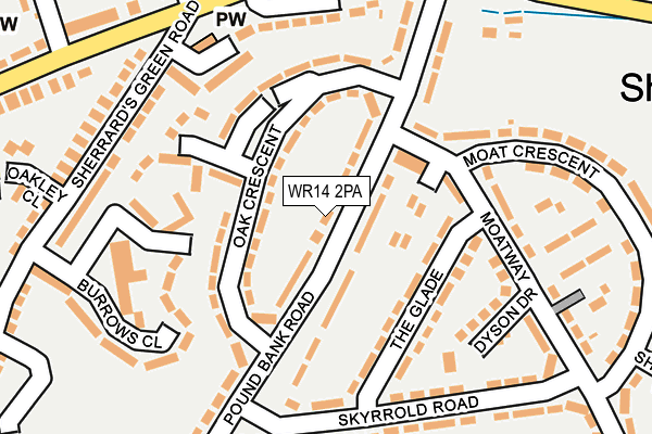 WR14 2PA map - OS OpenMap – Local (Ordnance Survey) WR14 2PA map - OS OpenMap – Local (Ordnance Survey)
