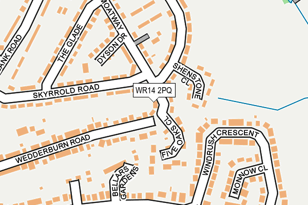 WR14 2PQ map - OS OpenMap – Local (Ordnance Survey) WR14 2PQ map - OS OpenMap – Local (Ordnance Survey)
