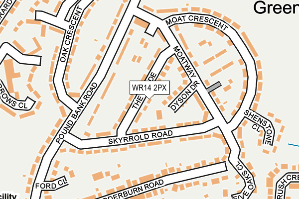 WR14 2PX map - OS OpenMap – Local (Ordnance Survey) WR14 2PX map - OS OpenMap – Local (Ordnance Survey)