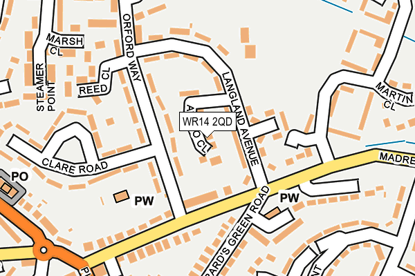WR14 2QD map - OS OpenMap – Local (Ordnance Survey) WR14 2QD map - OS OpenMap – Local (Ordnance Survey)
