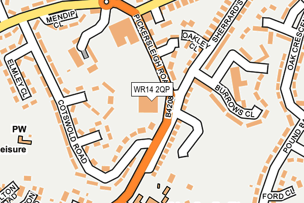 WR14 2QP map - OS OpenMap – Local (Ordnance Survey) WR14 2QP map - OS OpenMap – Local (Ordnance Survey)