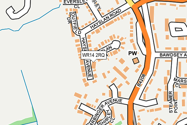 WR14 2RQ map - OS OpenMap – Local (Ordnance Survey) WR14 2RQ map - OS OpenMap – Local (Ordnance Survey)