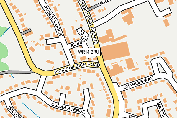 WR14 2RU map - OS OpenMap – Local (Ordnance Survey) WR14 2RU map - OS OpenMap – Local (Ordnance Survey)