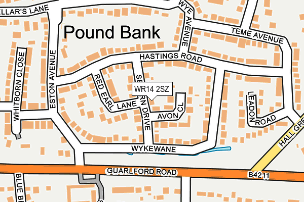 WR14 2SZ map - OS OpenMap – Local (Ordnance Survey) WR14 2SZ map - OS OpenMap – Local (Ordnance Survey)