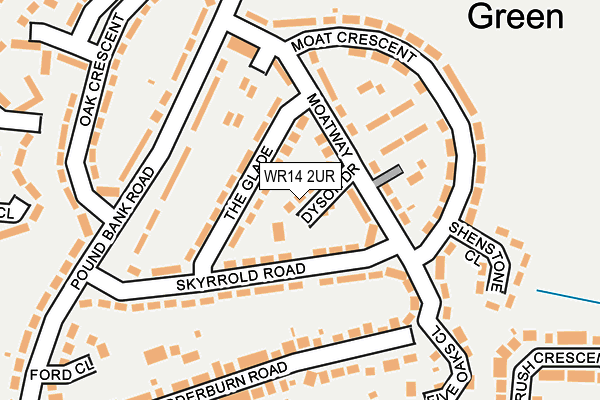 WR14 2UR map - OS OpenMap – Local (Ordnance Survey) WR14 2UR map - OS OpenMap – Local (Ordnance Survey)