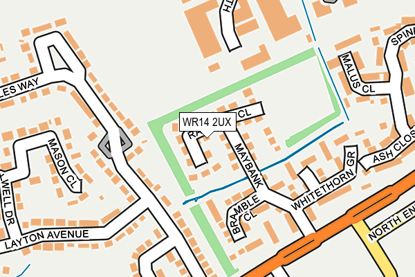 WR14 2UX map - OS OpenMap – Local (Ordnance Survey) WR14 2UX map - OS OpenMap – Local (Ordnance Survey)