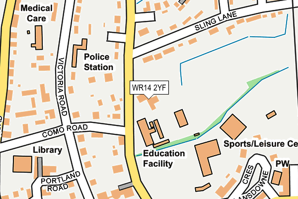 WR14 2YF map - OS OpenMap – Local (Ordnance Survey) WR14 2YF map - OS OpenMap – Local (Ordnance Survey)