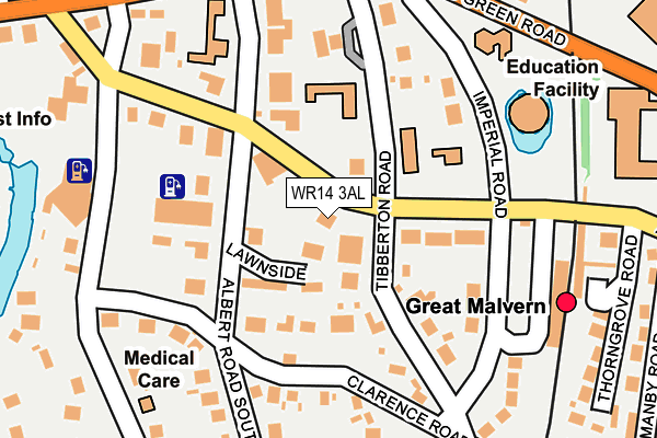 WR14 3AL map - OS OpenMap – Local (Ordnance Survey)
