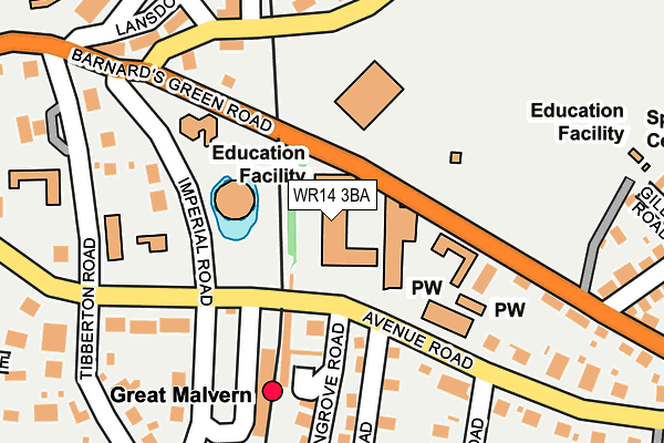 WR14 3BA map - OS OpenMap – Local (Ordnance Survey) WR14 3BA map - OS OpenMap – Local (Ordnance Survey)