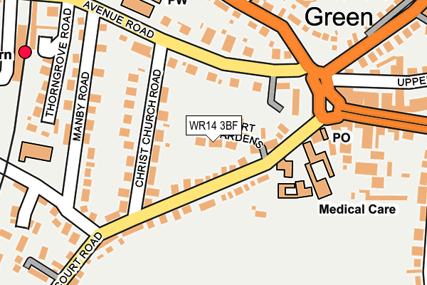 WR14 3BF map - OS OpenMap – Local (Ordnance Survey) WR14 3BF map - OS OpenMap – Local (Ordnance Survey)