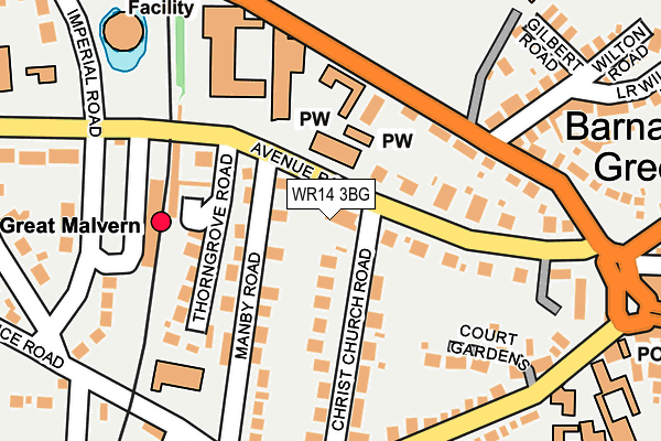 WR14 3BG map - OS OpenMap – Local (Ordnance Survey)