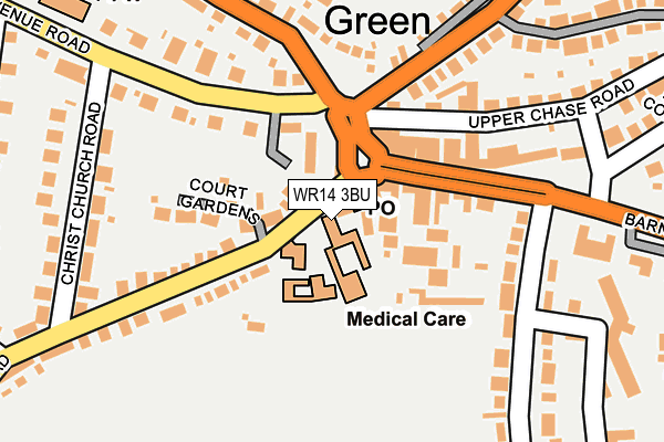 WR14 3BU map - OS OpenMap – Local (Ordnance Survey) WR14 3BU map - OS OpenMap – Local (Ordnance Survey)