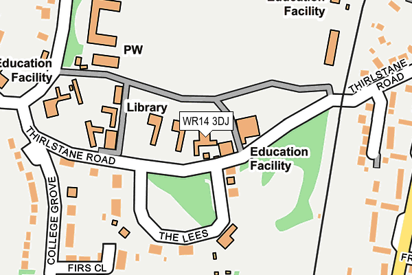 WR14 3DJ map - OS OpenMap – Local (Ordnance Survey) WR14 3DJ map - OS OpenMap – Local (Ordnance Survey)